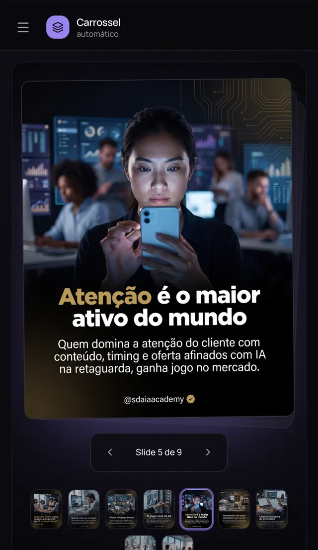 Slide 5 de um carrossel gerado pela Máquina