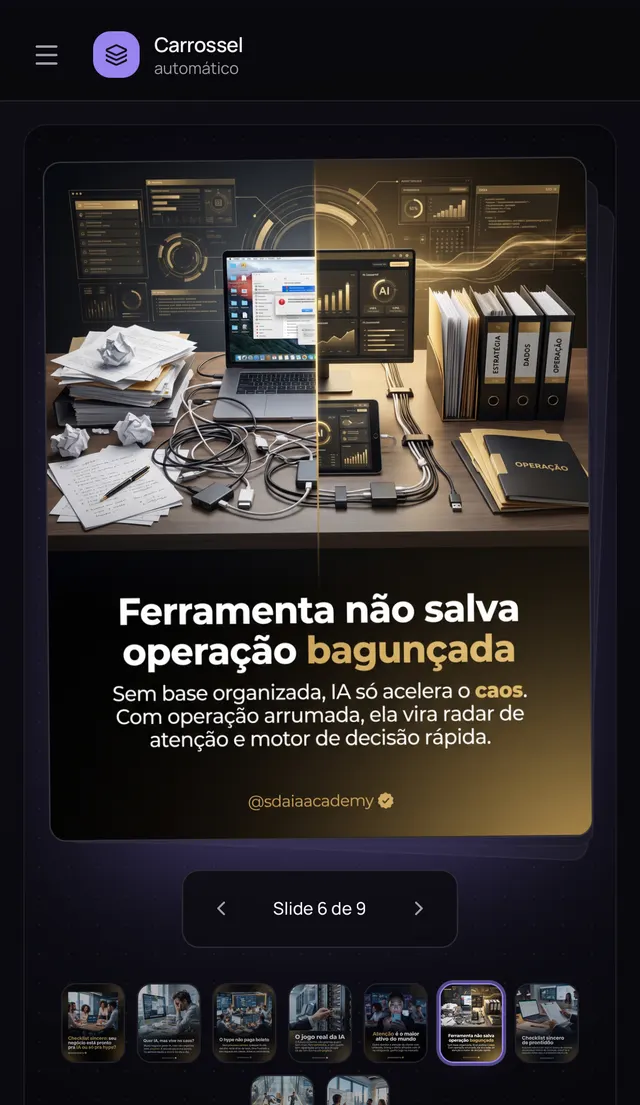 Slide 6 de um carrossel gerado pela Máquina